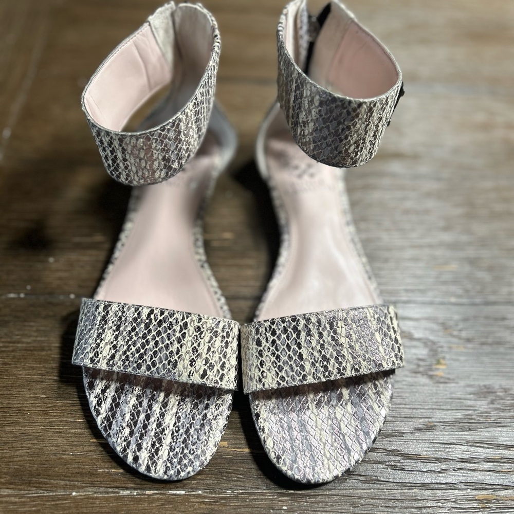 Vince Camuto Snakeskin Sandals - Gray and Cream